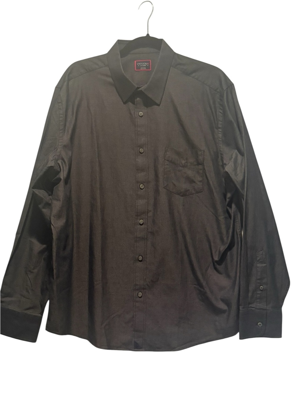 UNTUCKit - Men's Casablanca long sleeve button down shirt. dark gray. Size XL